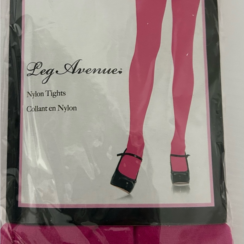 Leg Avenue Striped Pink Nylon Tights